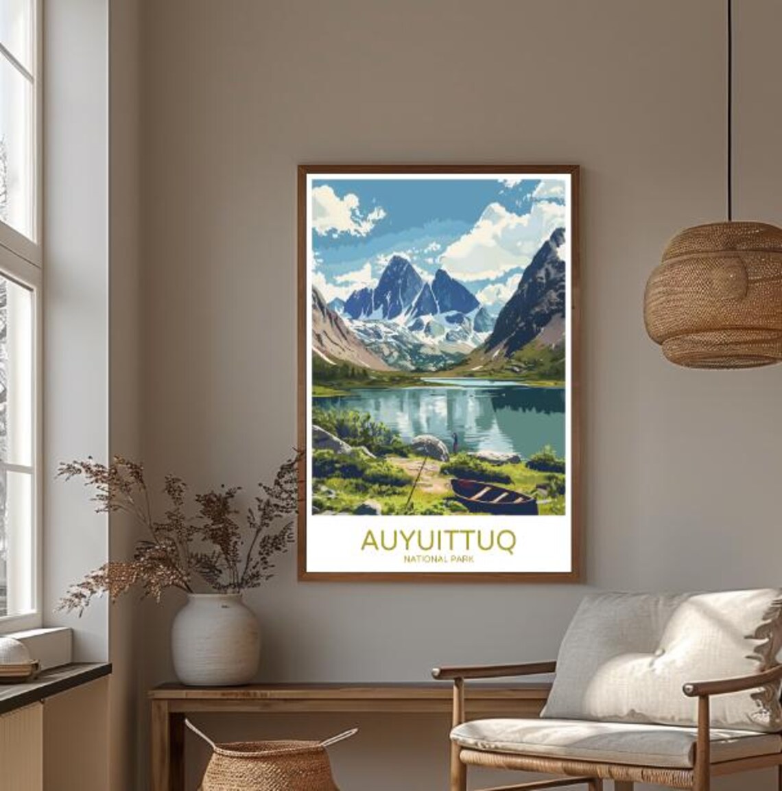 Auyuittuq National Park Canada Arctic Wilderness Lake Canoe Poster - Image 3