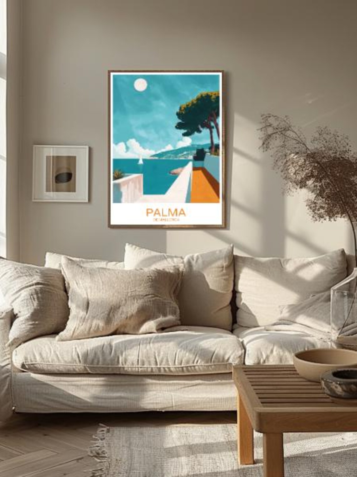 Palma De Mallorca Sailboat Terrace Mediterranean Travel Poster - Image 2