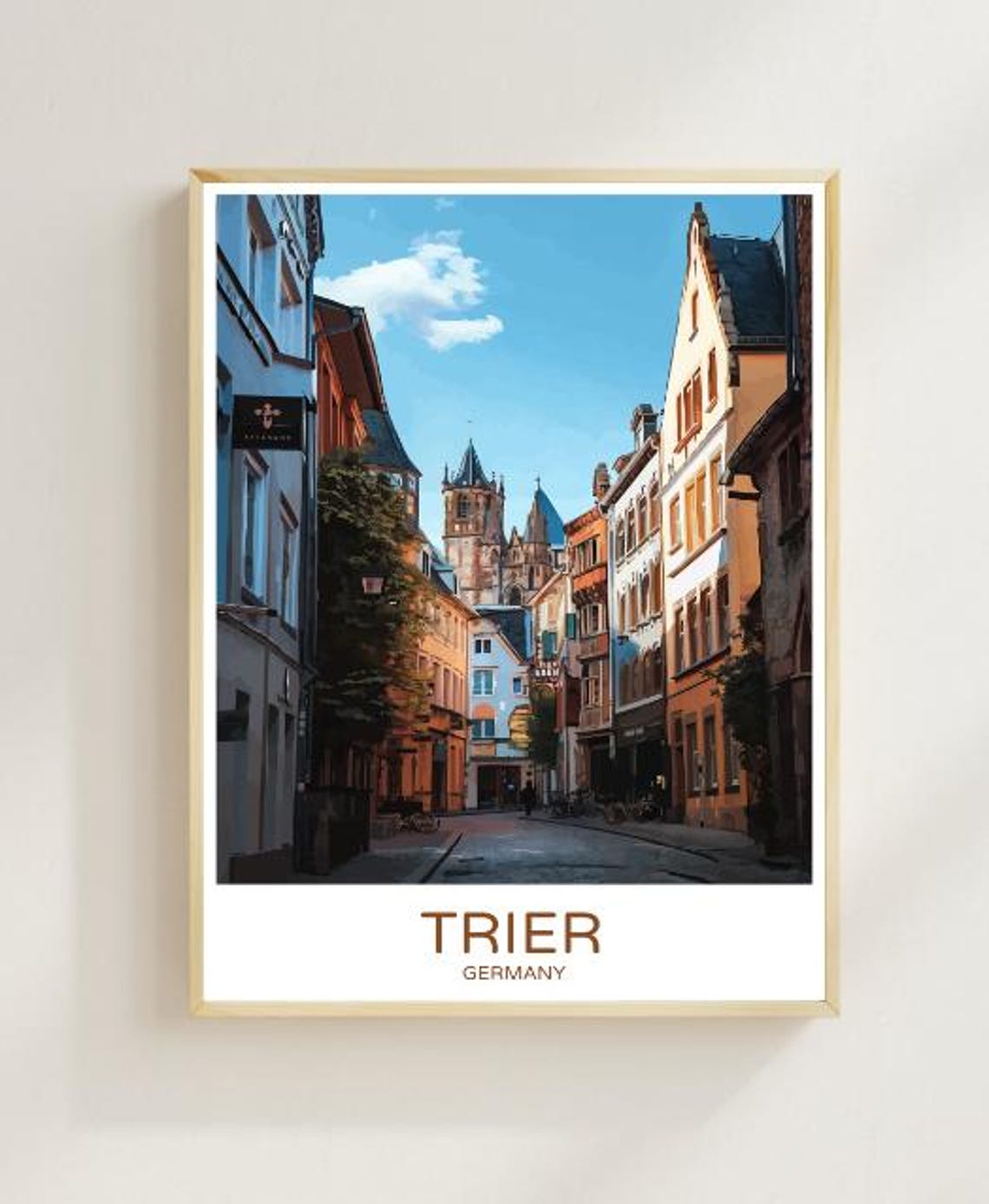 Trier Germany Travel Poster Historic Wall Art Of Porta Nigra And Roman Ruins German City Print European Architecture Travel Gift