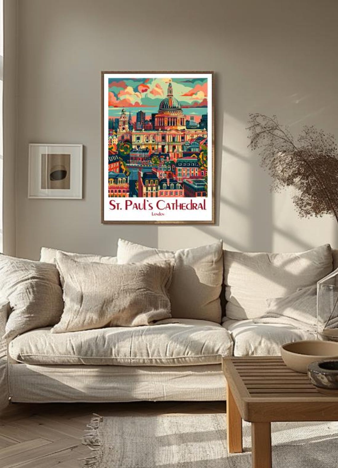 St. Paul's Cathedral Sunset Rooftops Colorful London Landmark Poster - Image 3