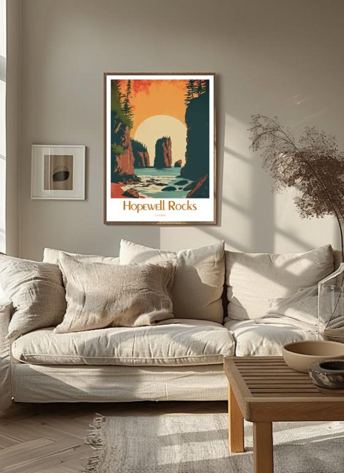 Hopewell Rocks Sea Stacks Glowing at Golden Sunset Canada Poster - Image 3