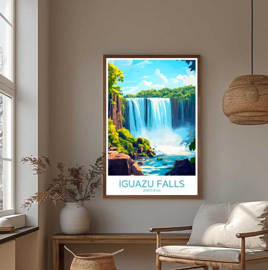 Iguazu Falls Argentina Vintage Waterfall Landscape Travel Poster - Image 3
