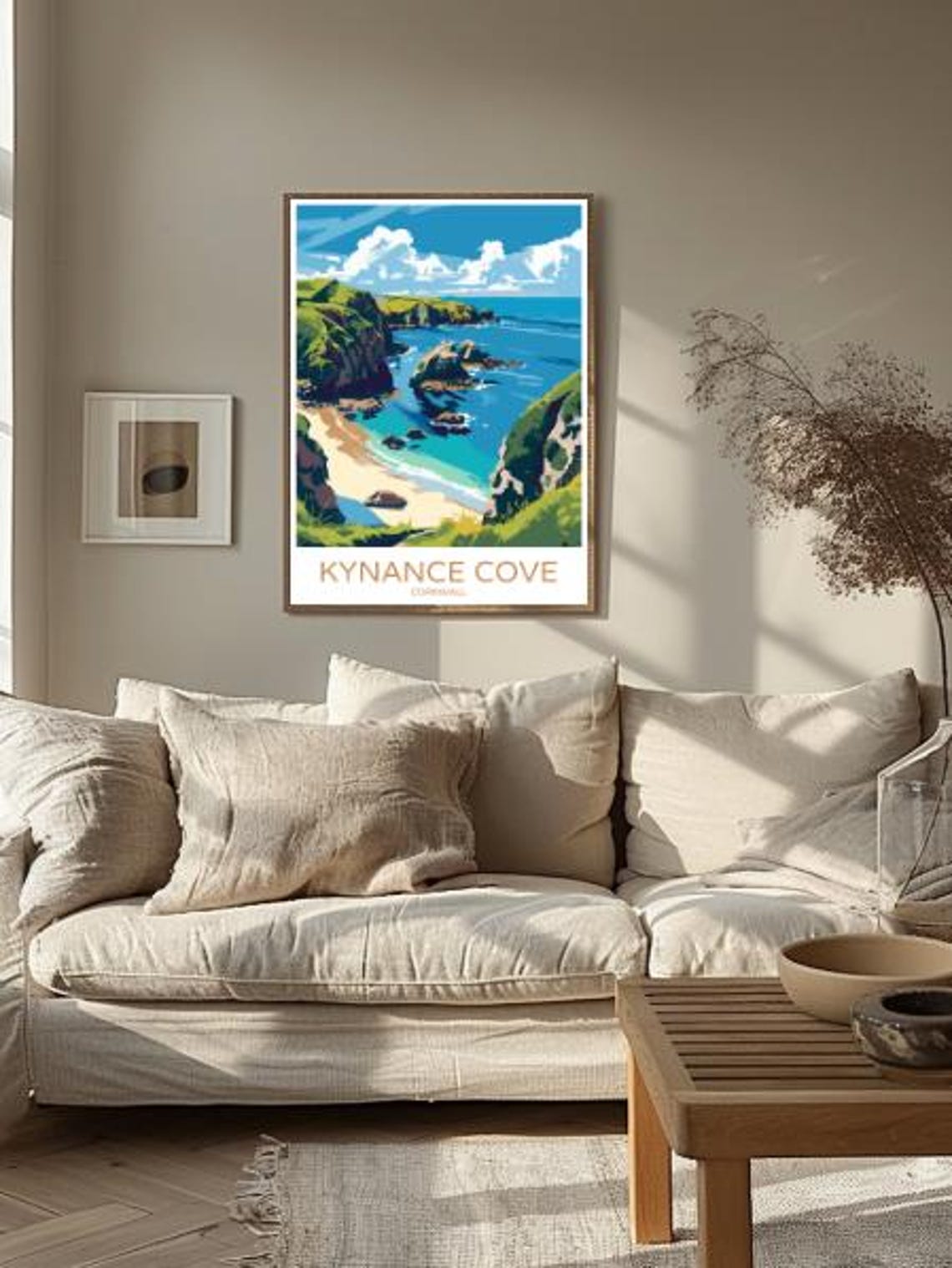 Kynance Cove Cornwall Travel Poster With Rocky Cliffs And Beach - Image 2