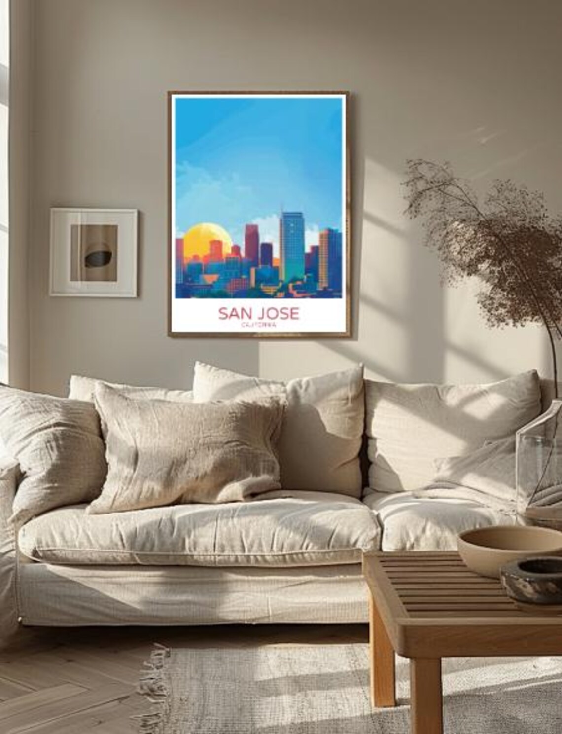 San Jose California Sunset Skyline Modern City Travel Poster - Image 2