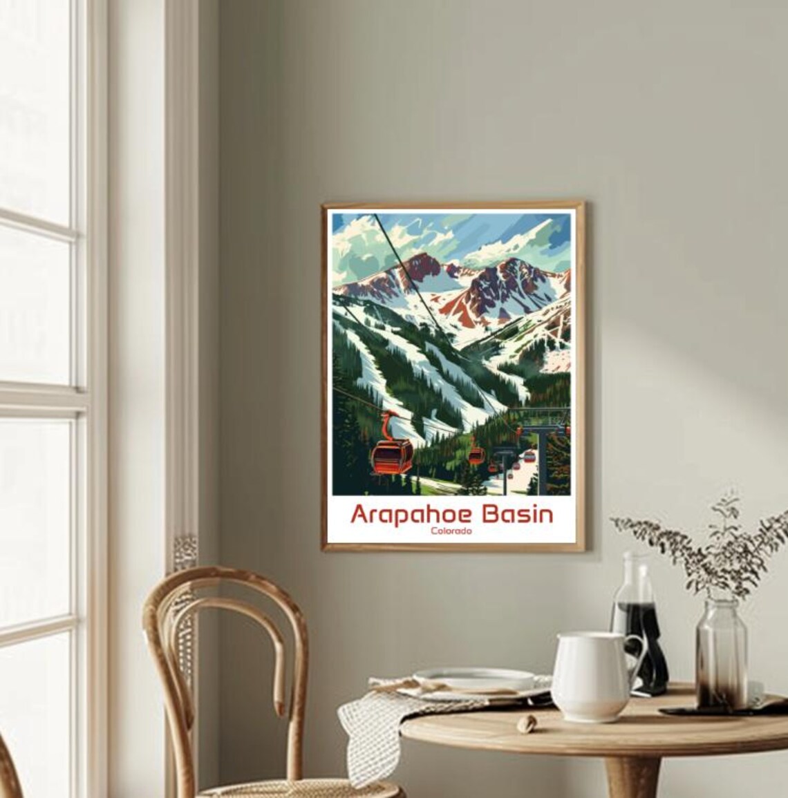 Arapahoe Basin Colorado Ski Poster With Gondola And Mountain View - Image 2