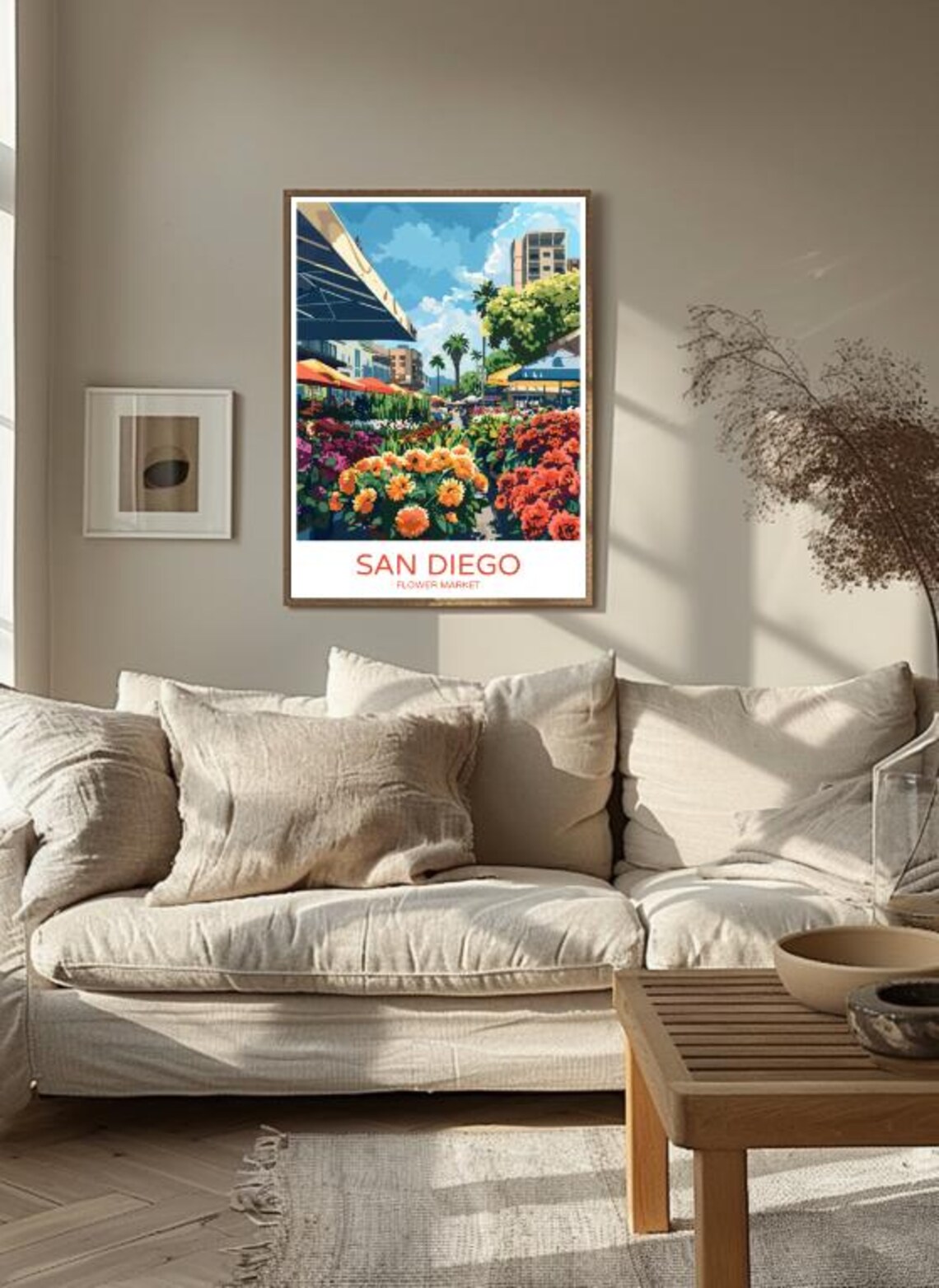 San Diego Flower Market Vibrant Blooms Street Stalls Travel Poster - Image 3