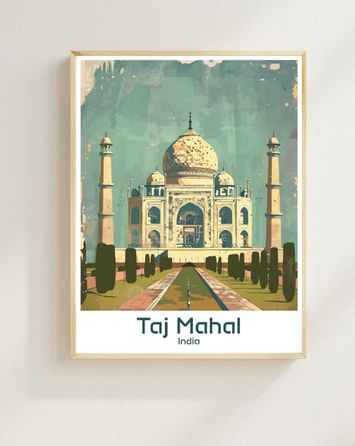 Taj Mahal Agra India Marble Mausoleum Reflecting Pool Poster