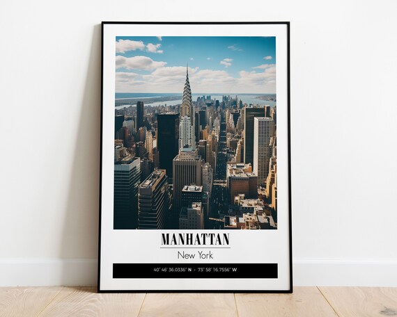 Manhattan New York Cityscape Photo Print Travel Wall Art