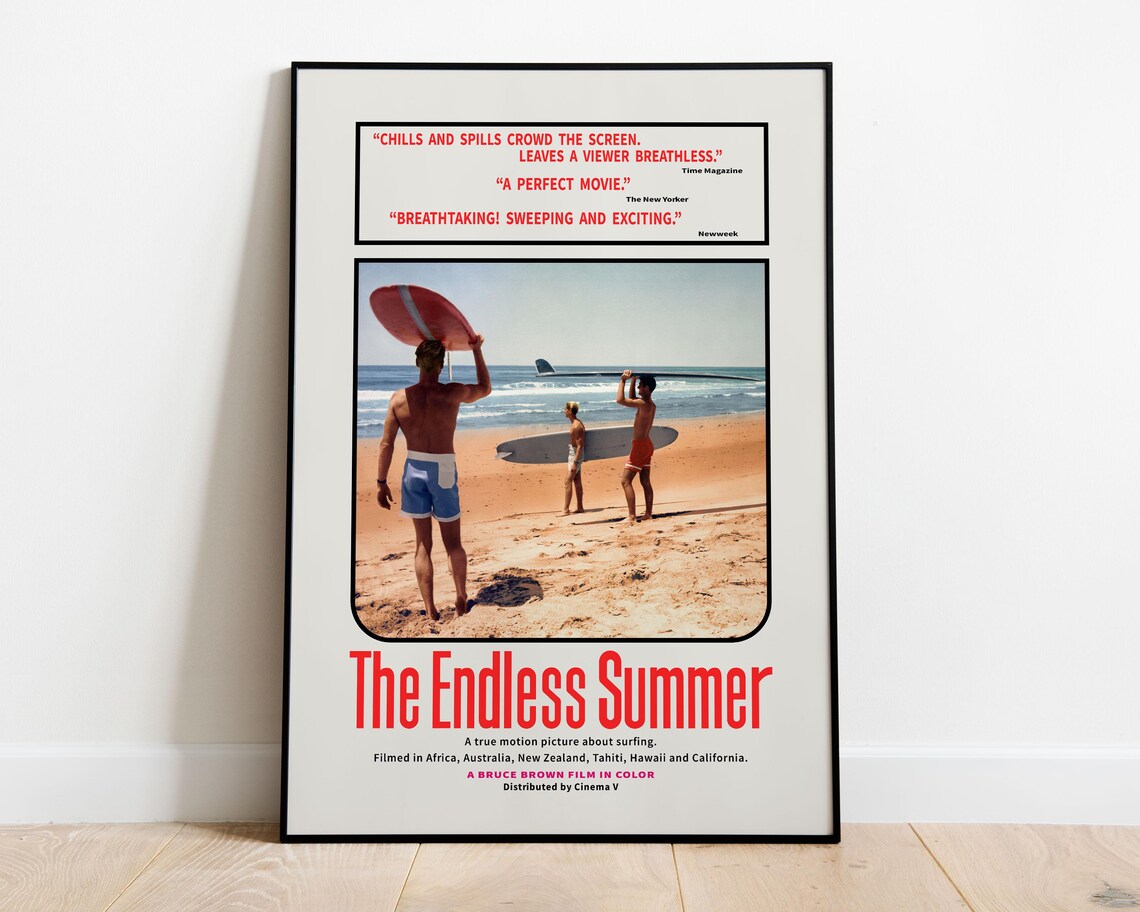 The Endless Summer Classic Surf Movie Poster Bruce Brown Vintage Film