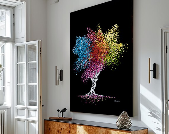 Large Art Abstract Painting Tree Of Life Contemporary Art Abstract Print Tree Painting Black Painting Extra Large Wall Art