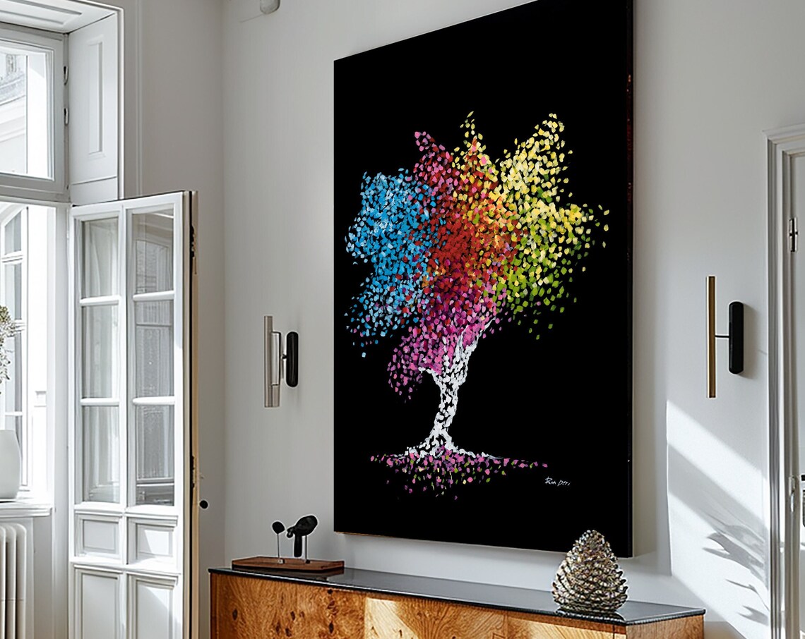 Large Art Abstract Painting Tree Of Life Contemporary Art Abstract Print Tree Painting Black Painting Extra Large Wall Art