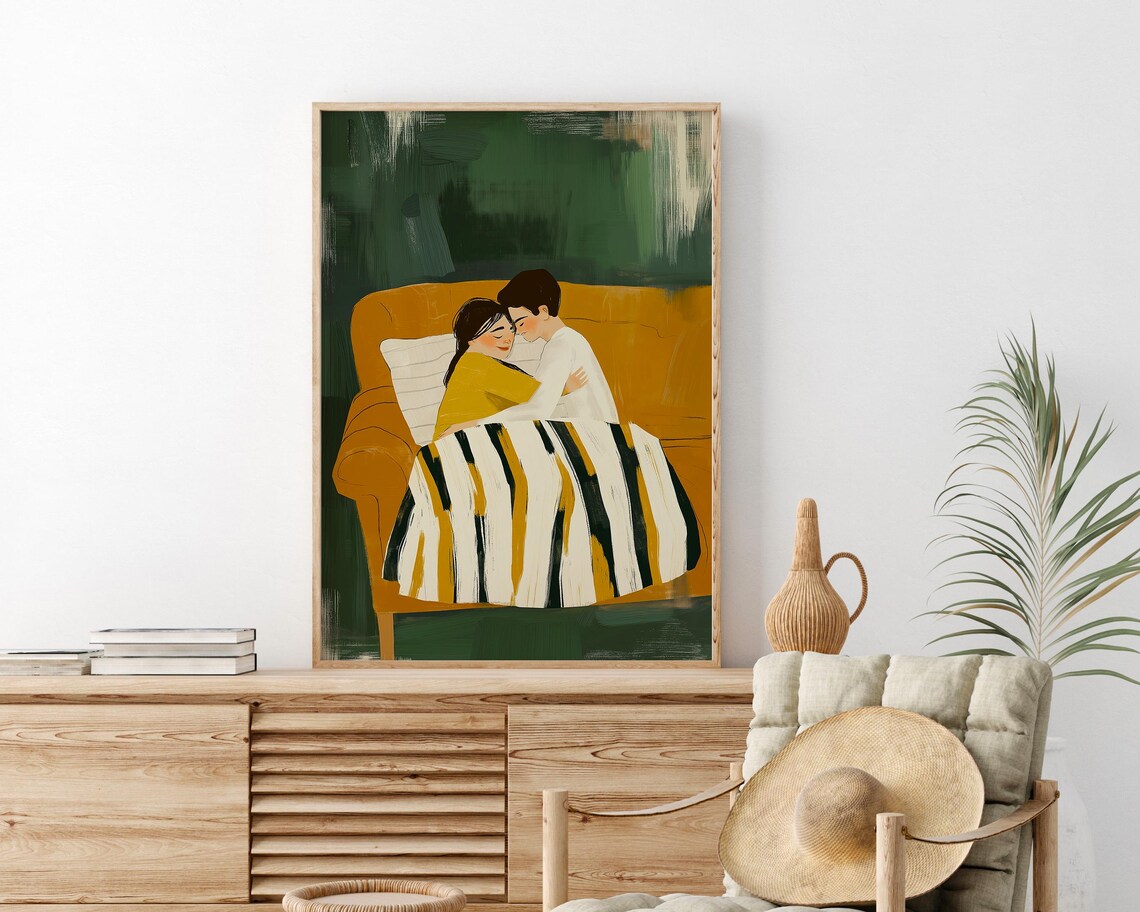 Abstract People Romantic Couple Art Print - Image 3