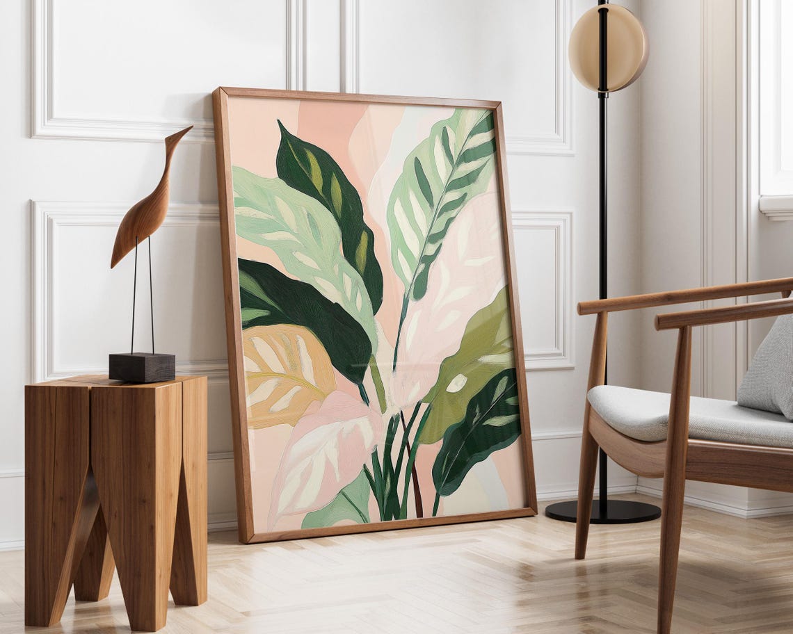 Botanical Leaf Art Print, Modern Tropical Leaves - Image 4