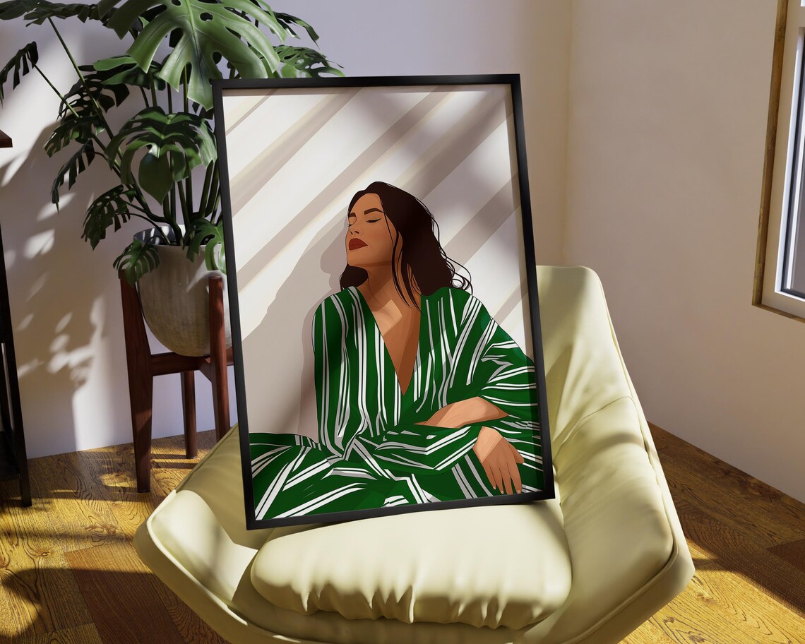 Modern Abstract Woman Portrait, Minimalist Fashion Print - Image 2