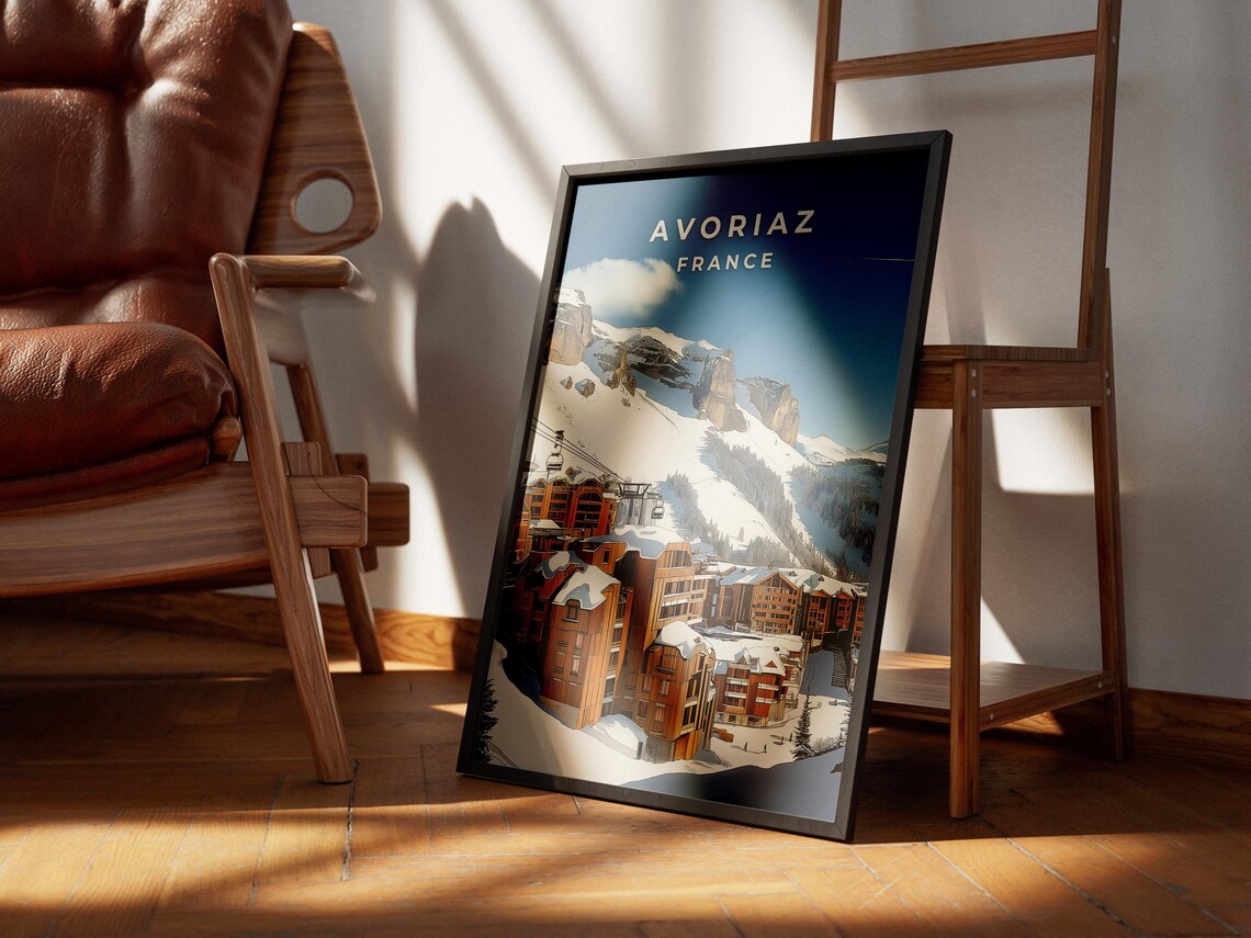 Avoriaz France Winter Ski Resort Village Snowy Alps Travel Poster - Image 2