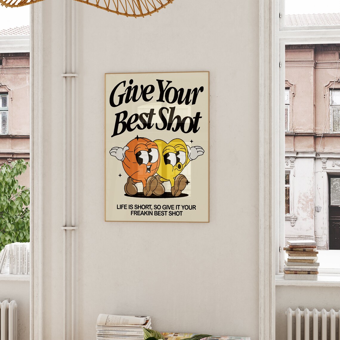 Give Your Best Shot Retro Cartoon Mascot Motivational Poster - Image 5