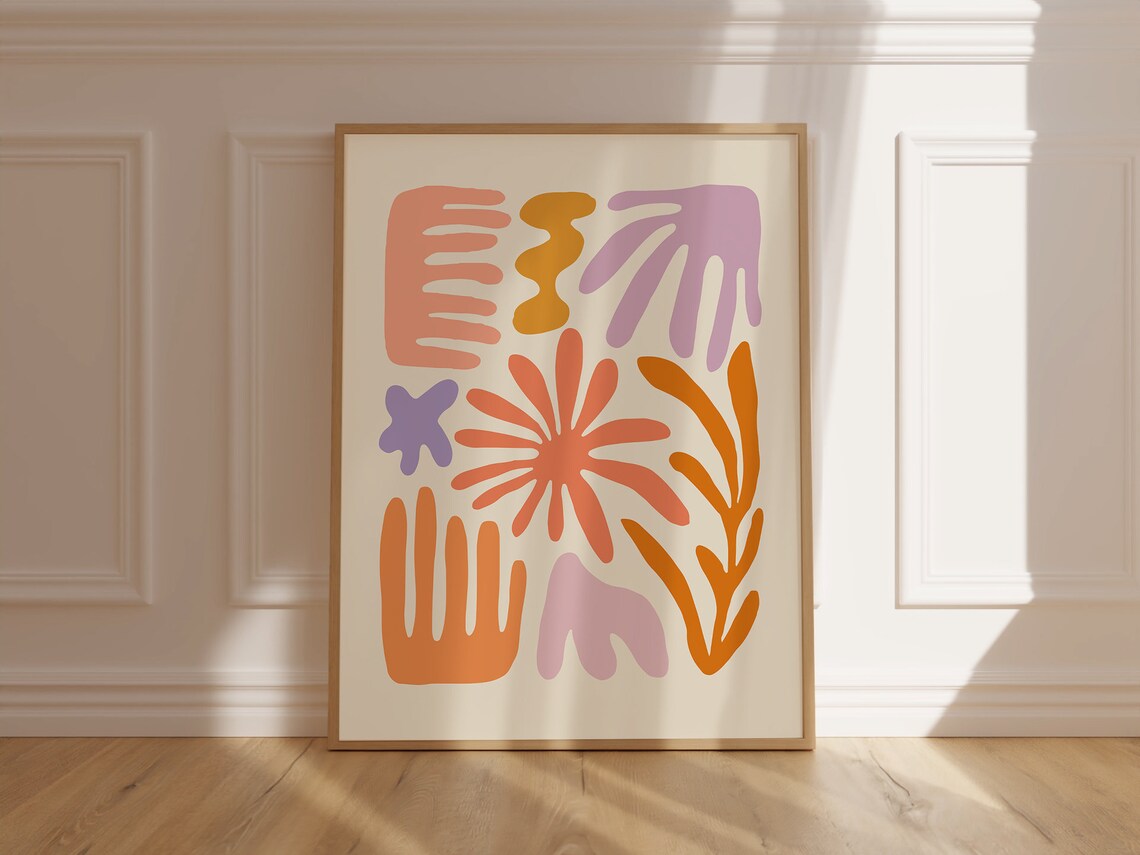 Matisse Style Pastel Abstract Organic Shapes Wall Decorative Poster - Image 6