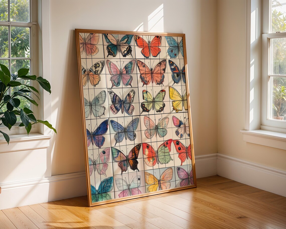 Vintage Butterflies Art Print, Botanical Wall Decor - Image 5