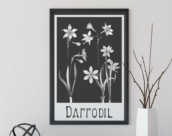 Art Nouveau Daffodils Vintage Poster Print