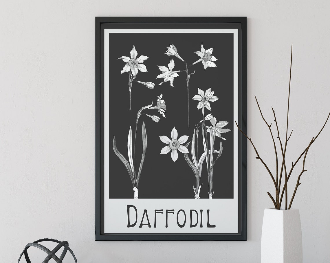 Art Nouveau Daffodils Vintage Poster Print
