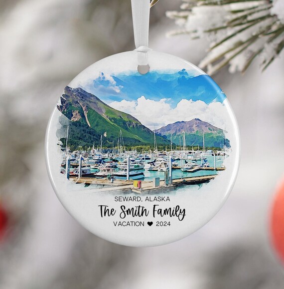 Seward Alaska Watercolor Harbor The Smith Family Vacation Poster