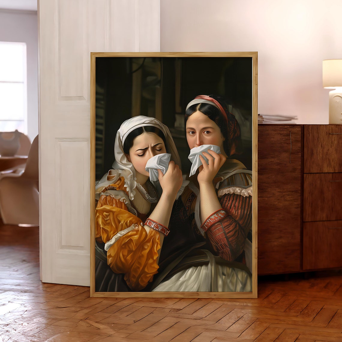 Funny Bad Smell Classical Art Parody Vintage Bathroom Poster