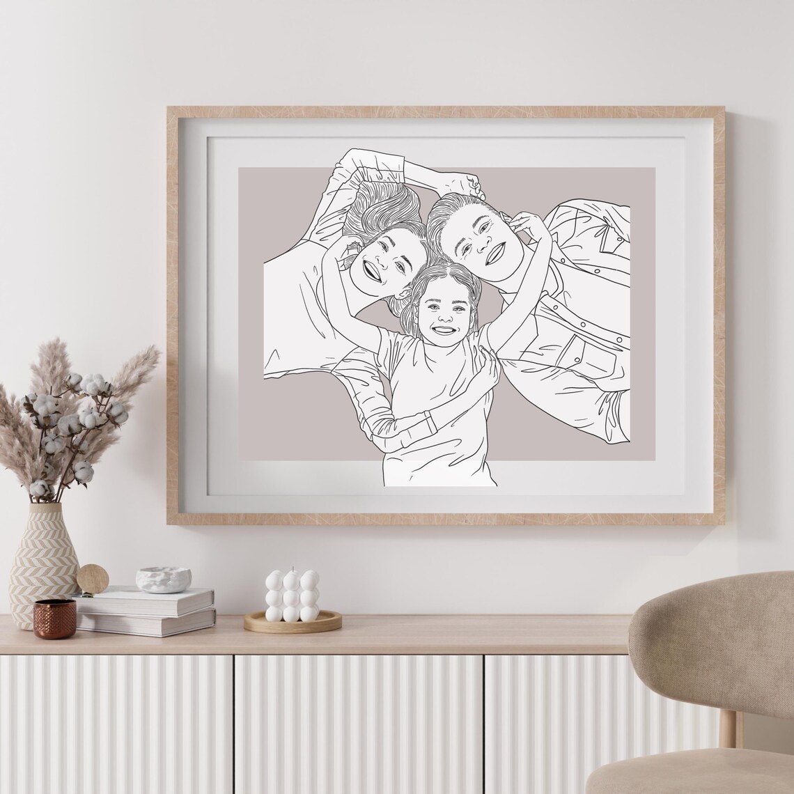 Custom Family Line Art Portrait, Mothers Day Gift - Image 4