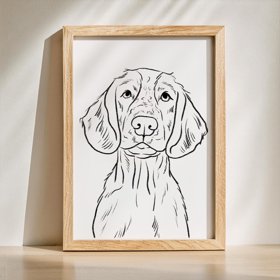 Custom Dog Vintage Graphite Sketch, Dog Lover Gift