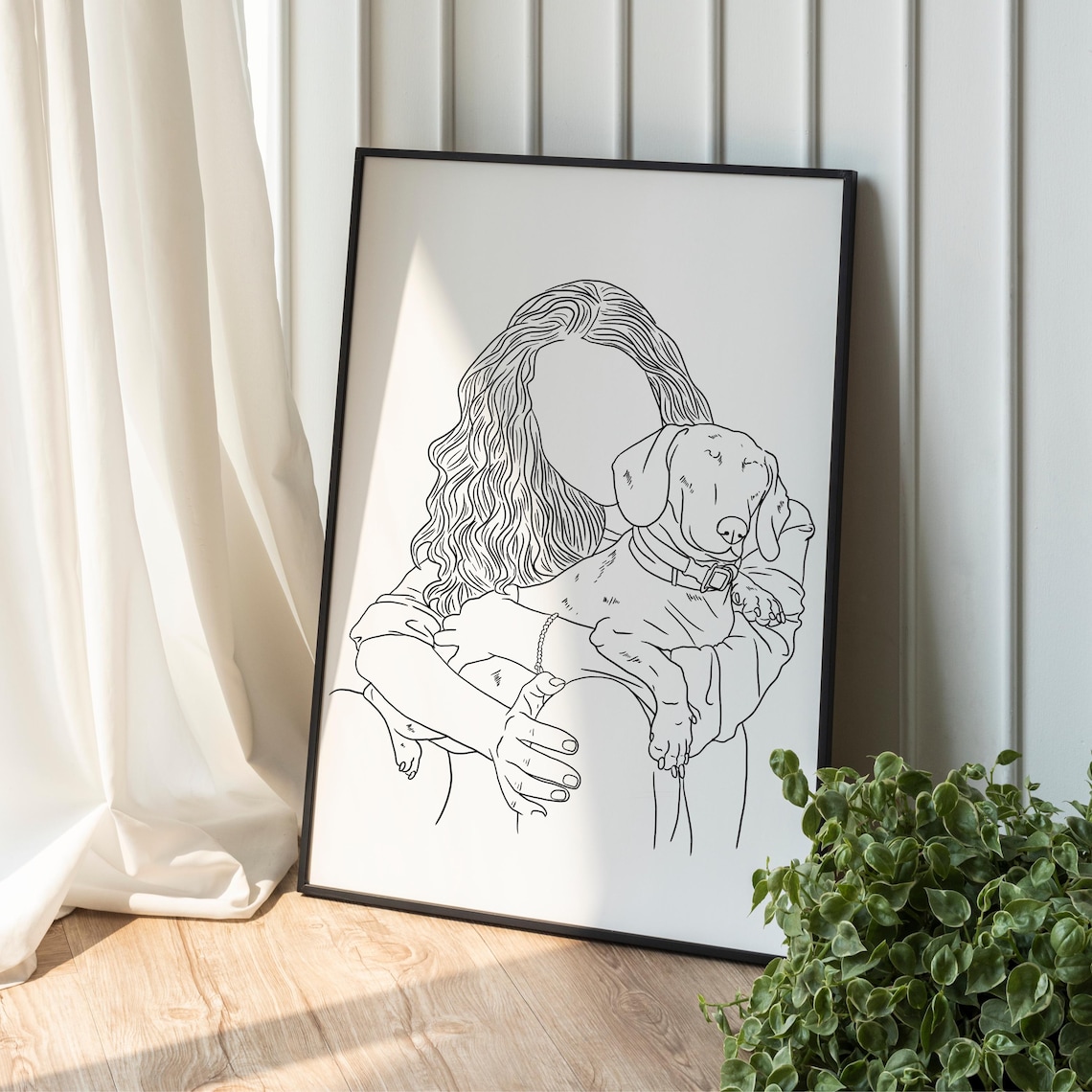 Custom Personalized Faceless Dog Mom Dachshund Line Drawing Poster - Image 4