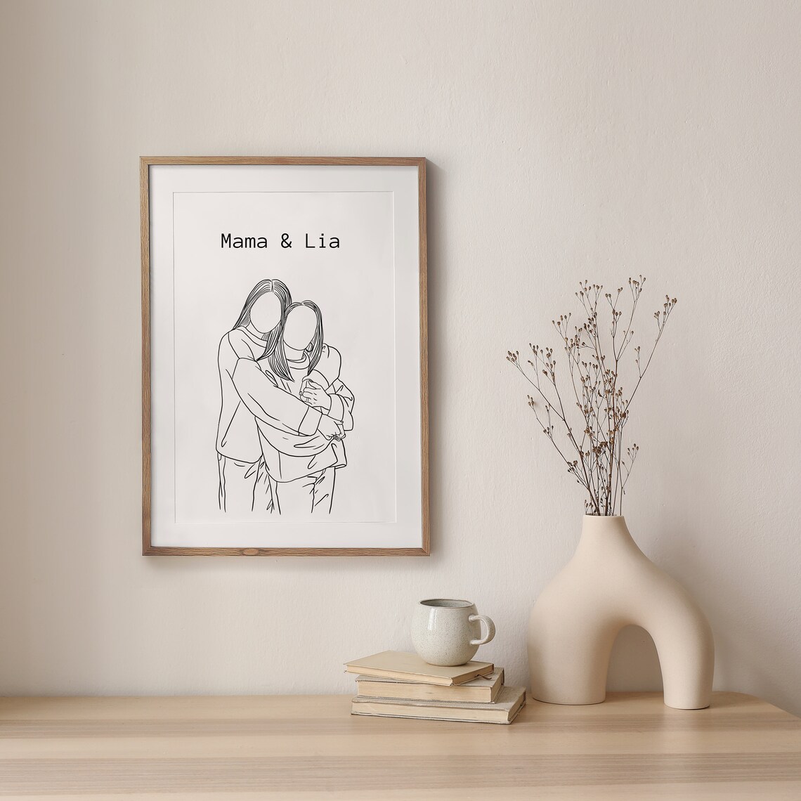 Custom Mother Portrait Sketch, Personalized Gift - Image 2