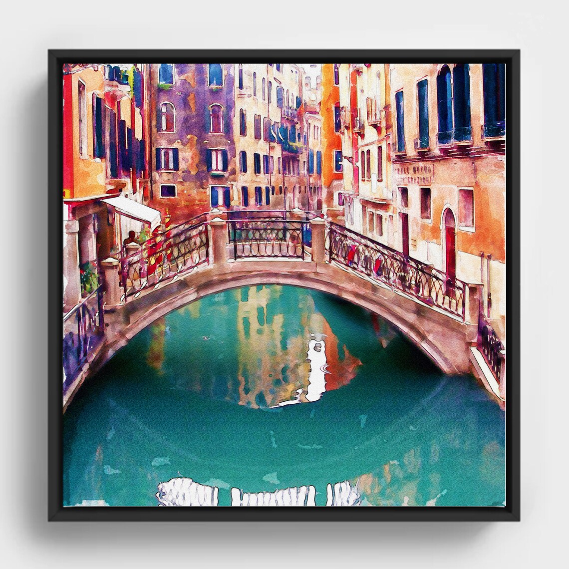 Venice Bridge Watercolor Italian Cityscape Canal Art