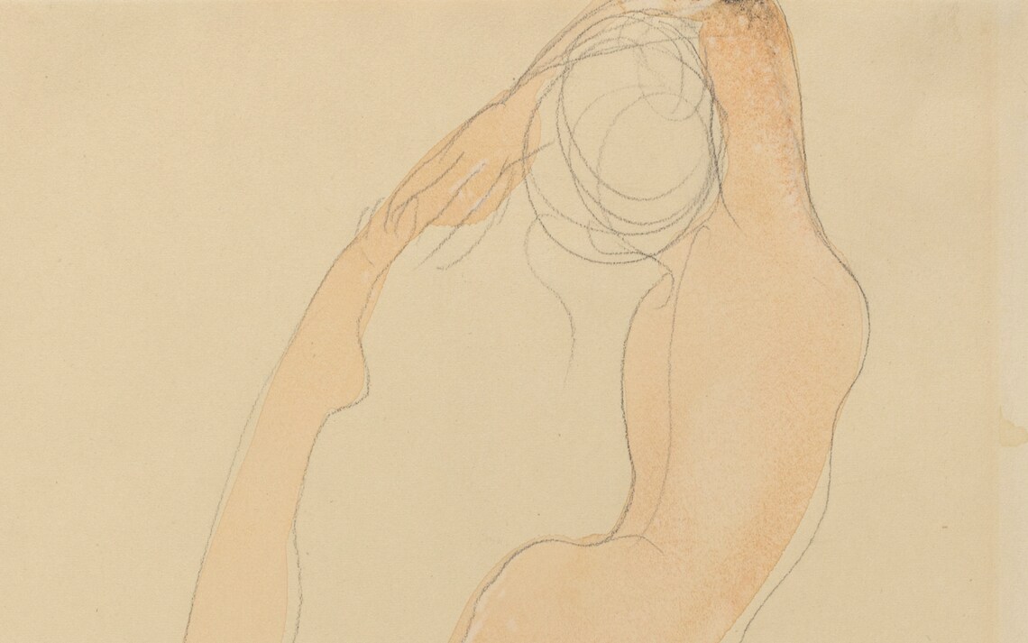 Rodin Dancing Figure 1905 Nude Dancer Watercolor Sketch Print - Image 3