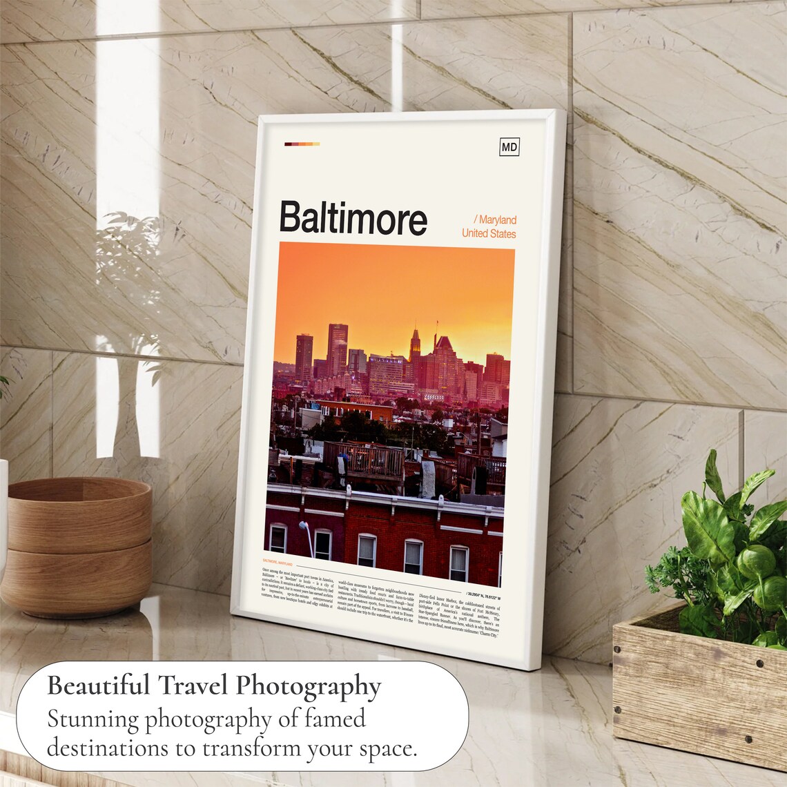 Baltimore Travel Poster, Baltimore Wall Art Print - Image 4