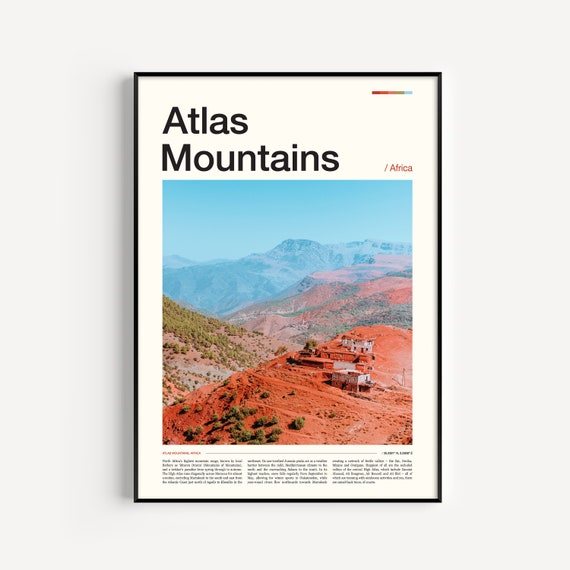 Atlas Mountains Print Atlas Mountains Art Print Atlas Mountains Wall Art Atlas Mountains Poster Atlas Mountains Artwork Africa Print