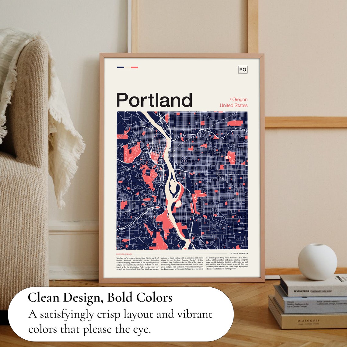 Portland Map Print Portland Poster Portland Map Portland Print Portland Wall Art Portland Art Print Map Poster Map Wall Art - Image 3