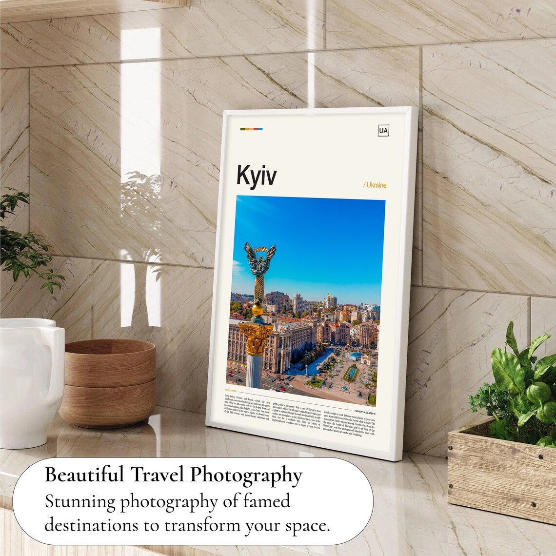 Kyiv Independence Monument Maidan Square Ukraine Travel Poster - Image 4