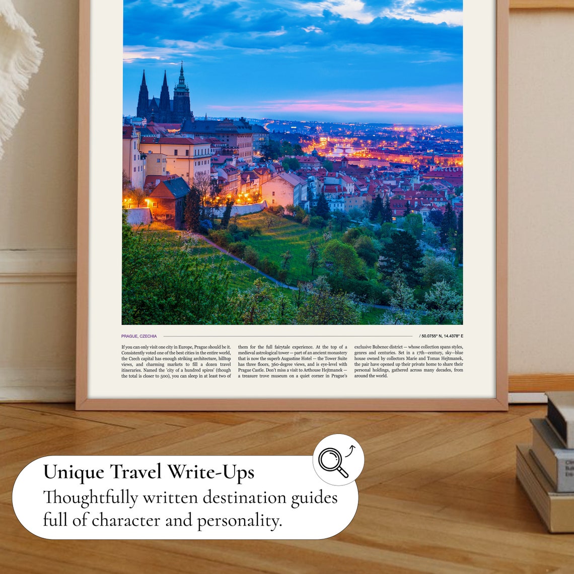 Prague Castle Dusk Czechia Old Town Spires Night Lights Photo Poster - Image 2