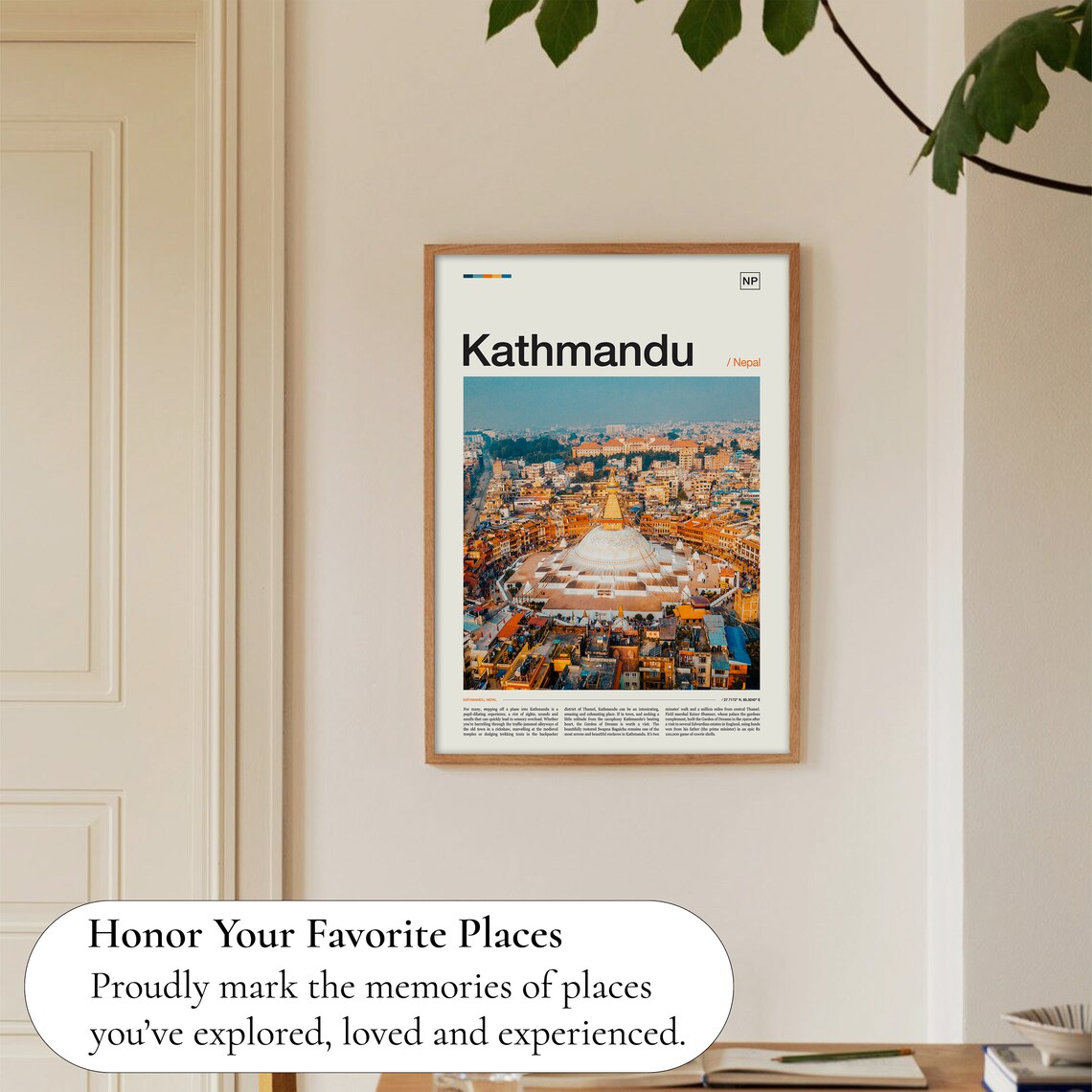 Kathmandu Travel Poster, Nepal Wall Art Print - Image 5