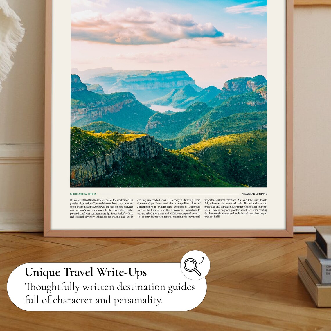 South Africa Canyon Mountain Landscape Editorial Travel Poster - Image 2