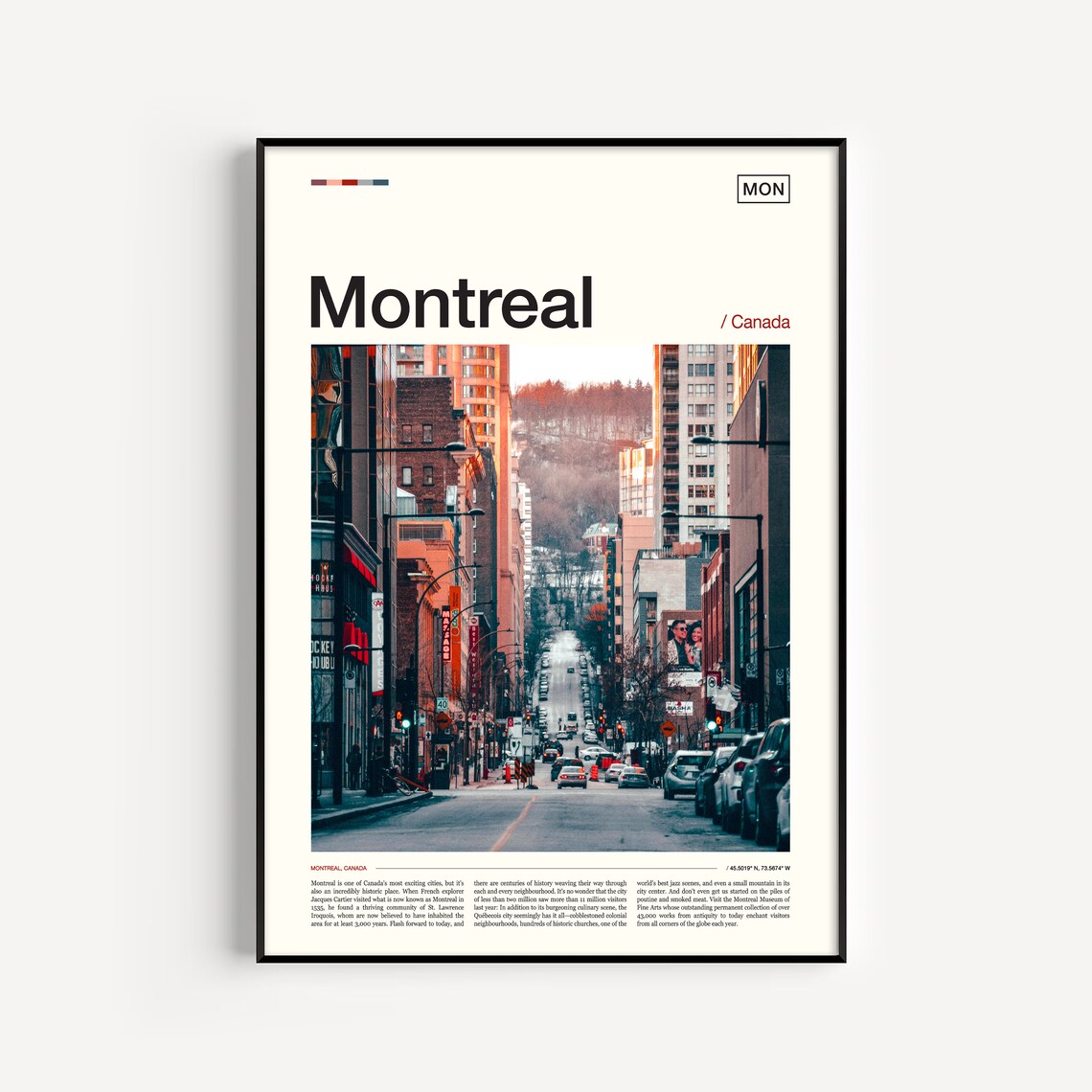 Montreal Travel Poster, City Wall Art Print