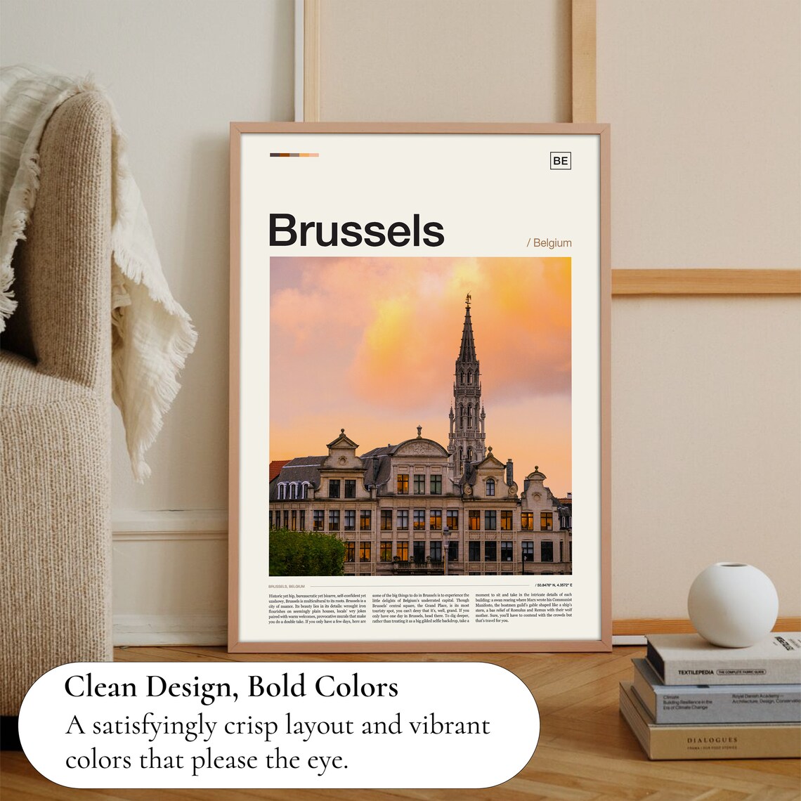Brussels Travel Poster, Belgium City Print - Image 3