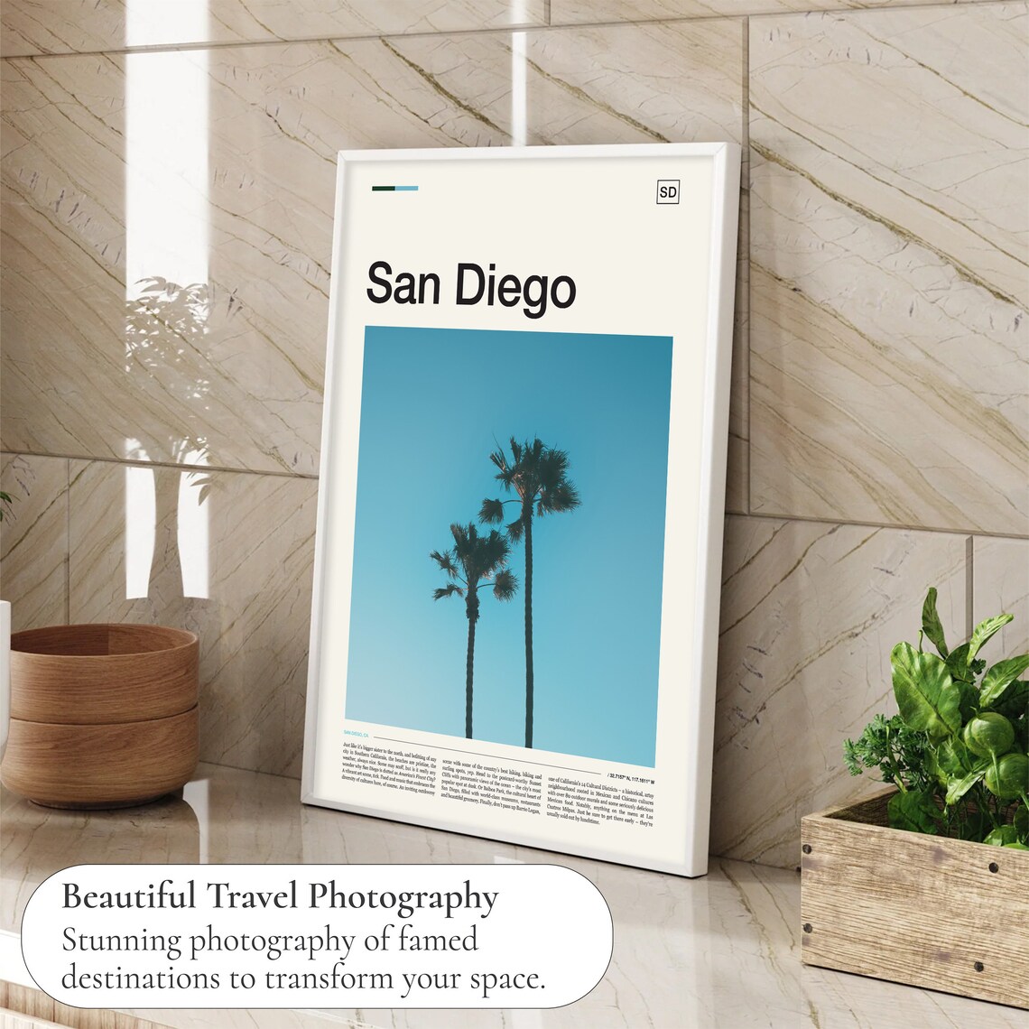 San Diego Travel Poster, Coastal Place Art Print - Image 4