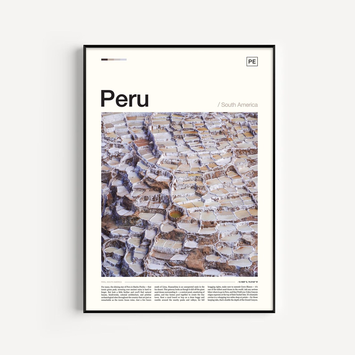 Peru Salt Terraces Sacred Valley South America Travel Poster