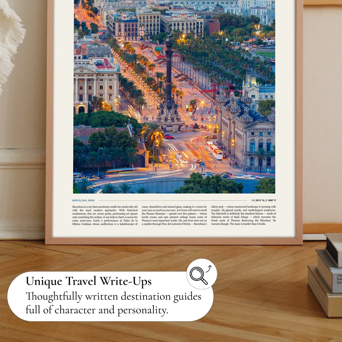 Barcelona Spain Aerial City Lights Urban Evening Skyline Photo Poster - Image 2