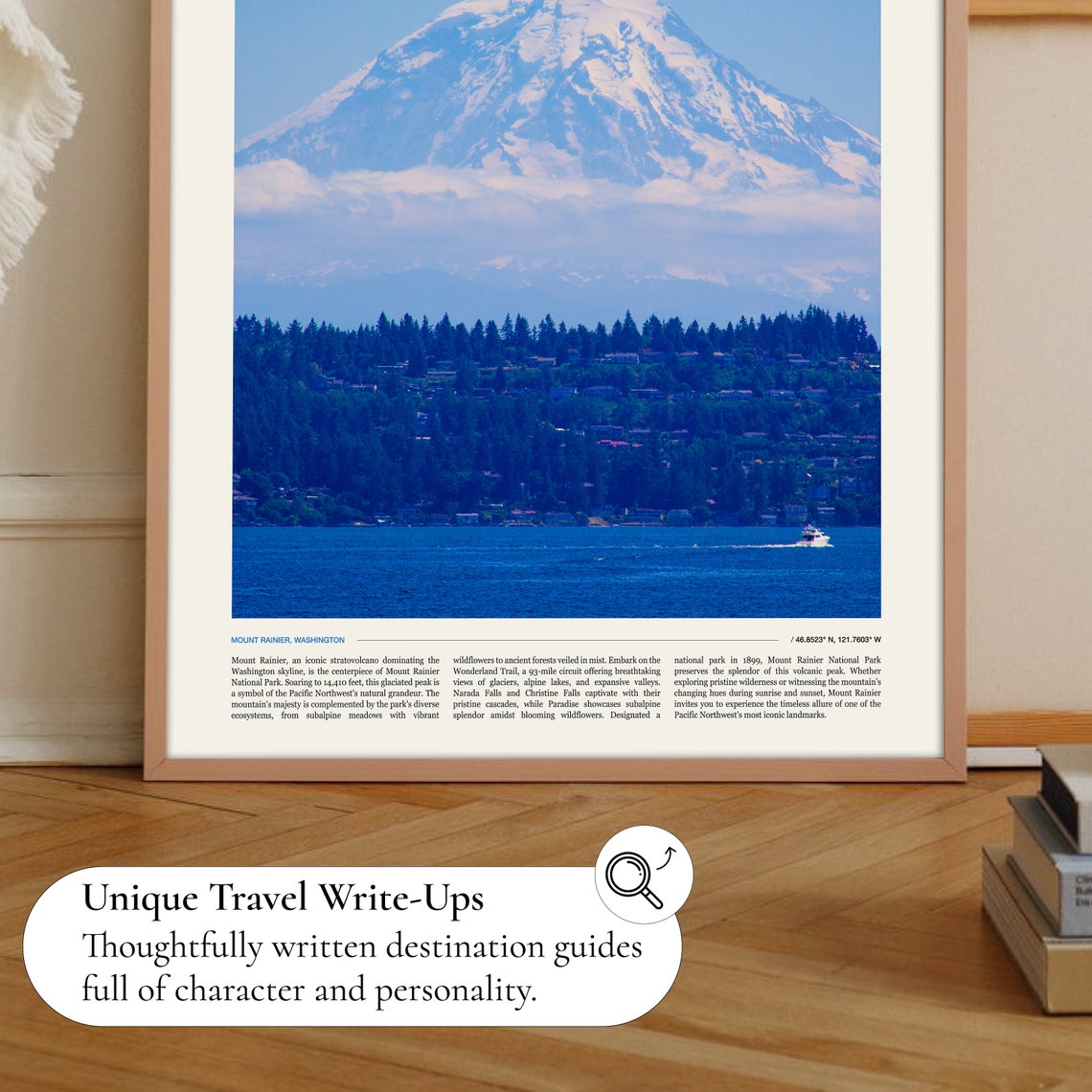 Mount Rainier Washington Snowcapped Volcano Harbor Scenic Poster - Image 2