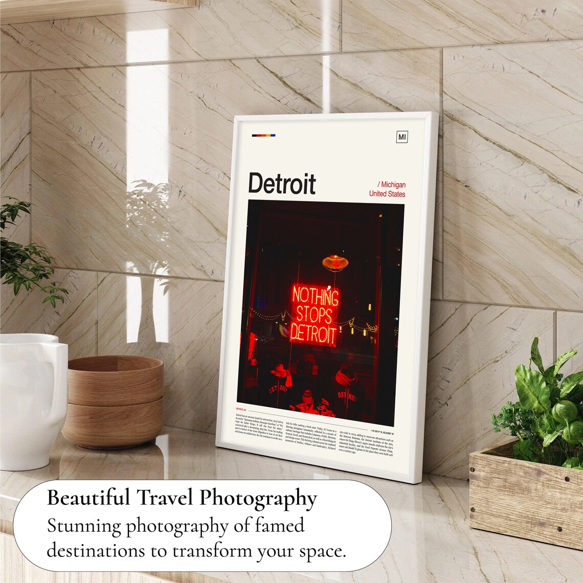 Detroit Travel Poster, Michigan Art Print - Image 4