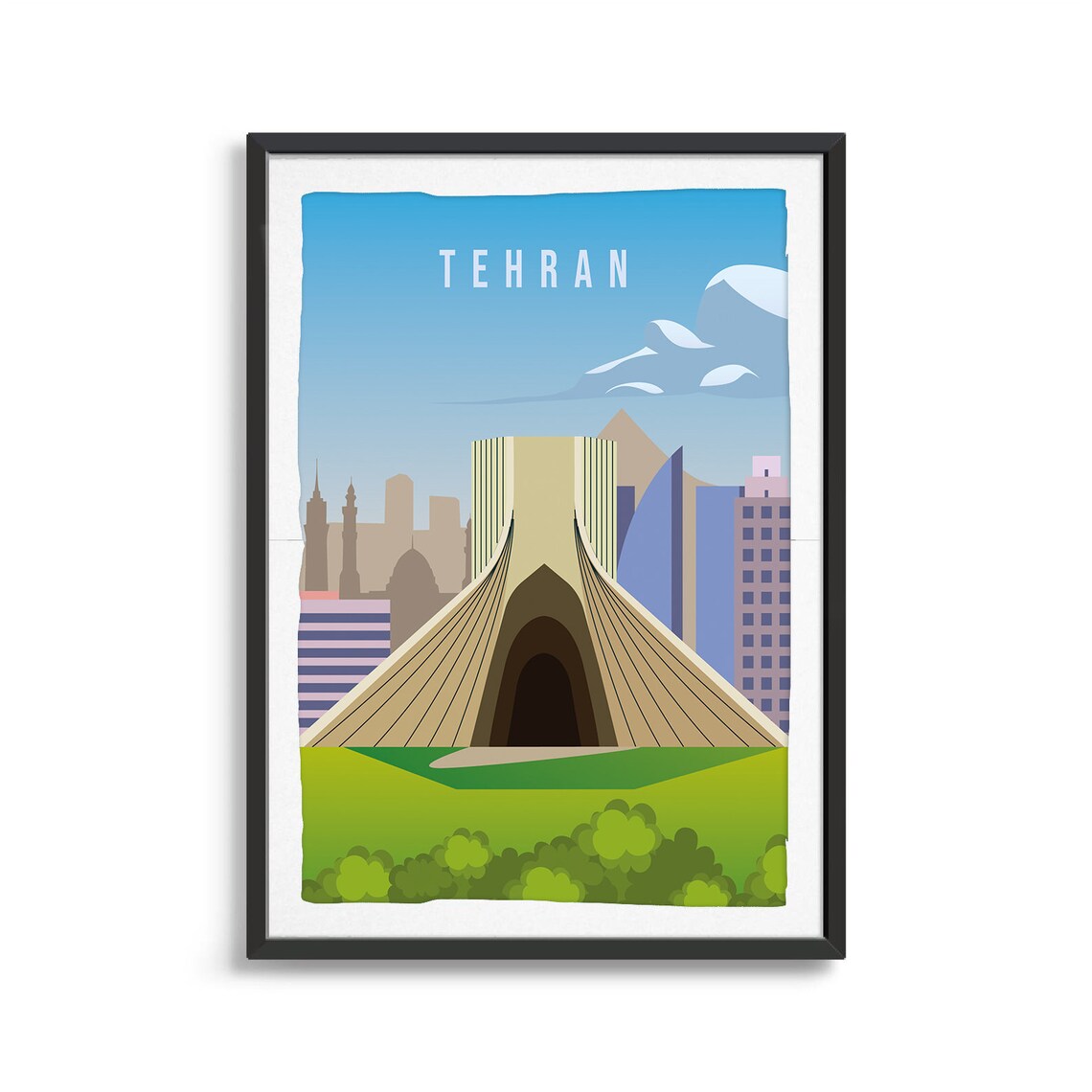 Tehran City Poster, Travel Illustration Art Print - Image 2