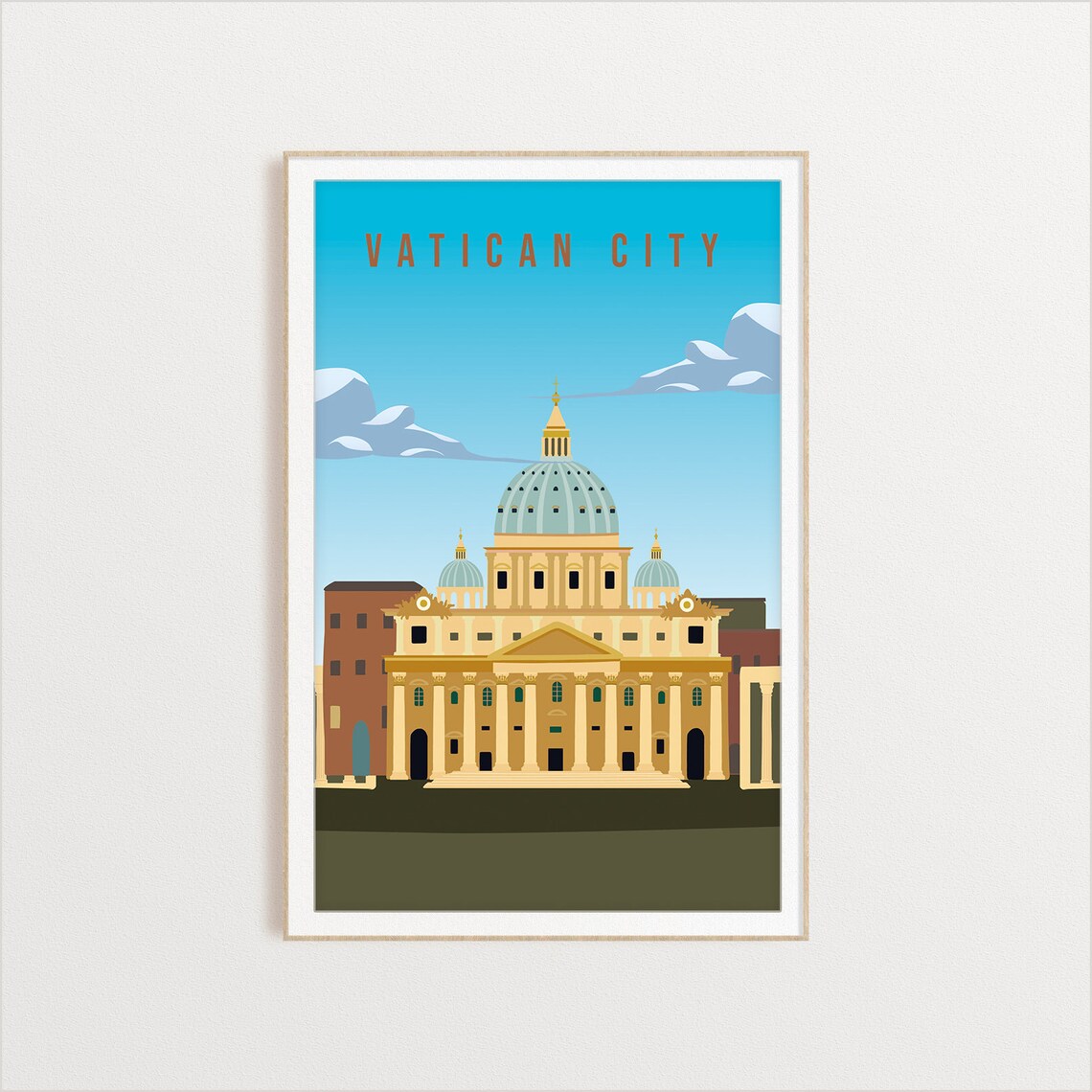 Vatican City Travel Poster, Country Wall Art