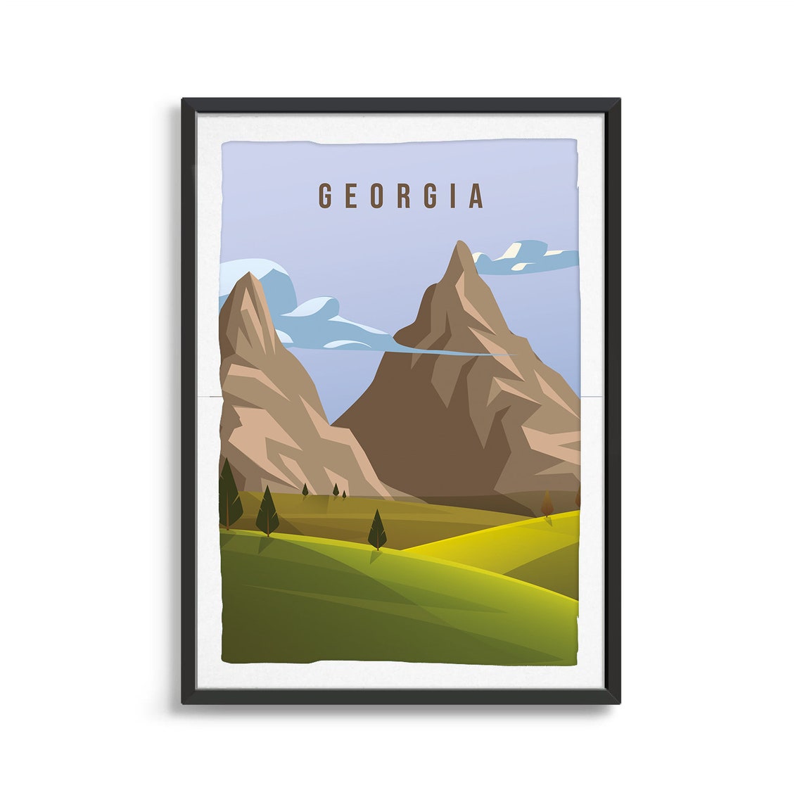 Georgia Country Poster Art City Wall Art Country Art Country Poster Country Print Country Art Georgia Travel Illustration
