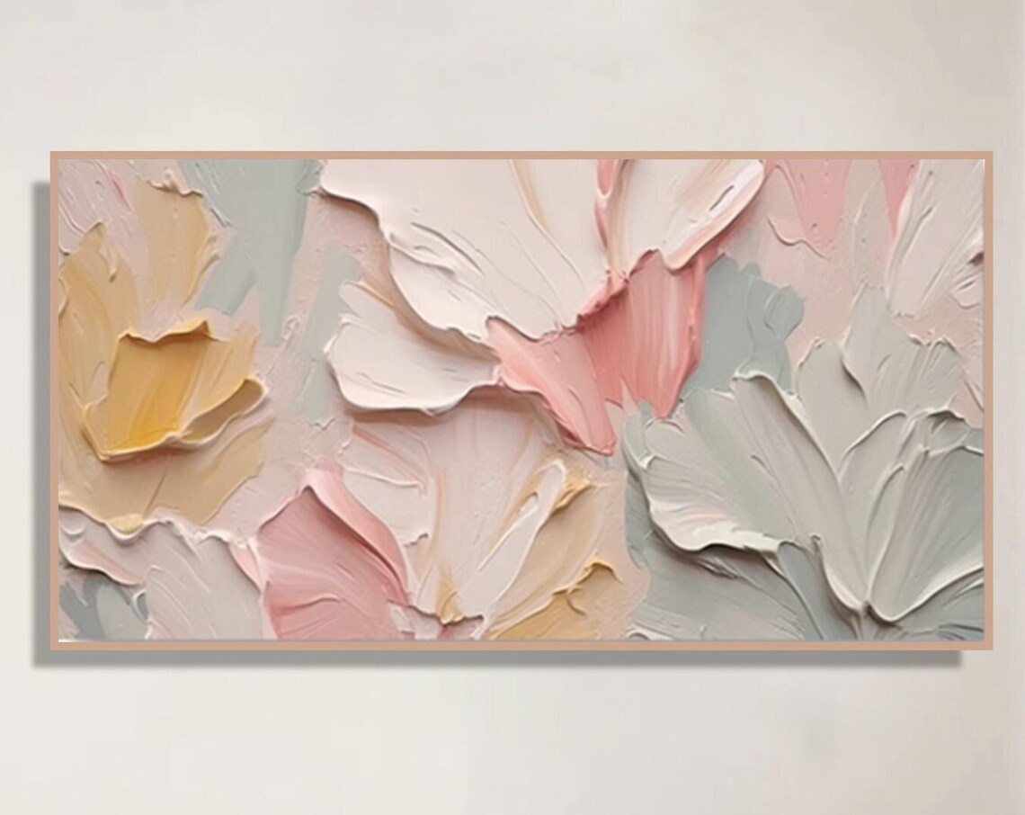 Abstract Flower Painting, Soft Color Spring Wall Art Print